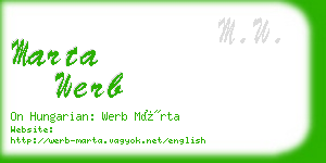 marta werb business card